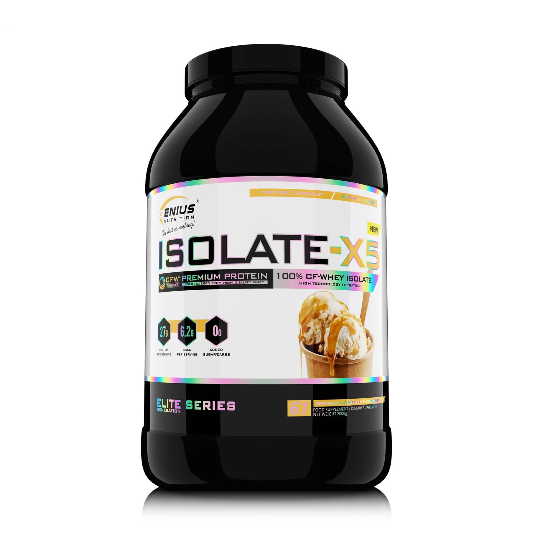 Протеїн Genius Nutrition Isolate-X5 Ванільне морозиво, в порошку, 2 кг